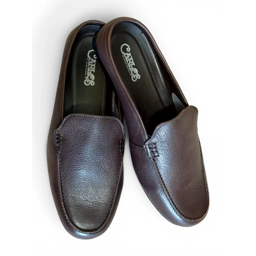 Carlos by Carlos Santana‎ Shoes Dark Chocolate Planeo Slide Leather Mule Sz 9.5D